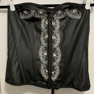 Beautiful Black Embroidered Detail Bustier